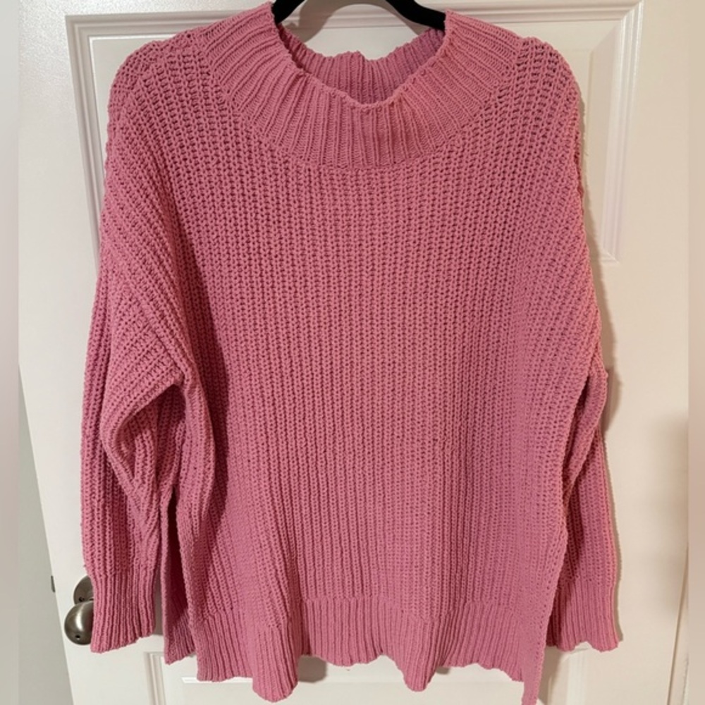 Cozy Aerie Pink Knit Sweater